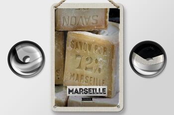 Plaque tôle voyage 12x18cm Marseille France Savon pur 72% décoration 2