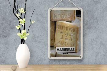 Plaque tôle voyage 12x18cm Marseille France Savon pur 72% décoration 4