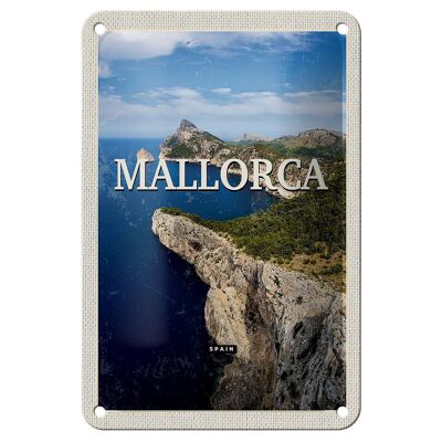 Targa in metallo da viaggio 12x18 cm Maiorca Spagna Mare Montagne Decorazione retrò