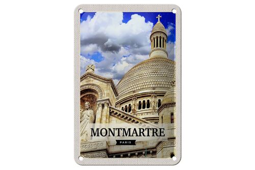 Blechschild Reise 12x18cm Montmartre Paris Architektur Geschenk Schild
