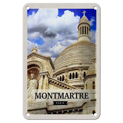 Blechschild Reise 12x18cm Montmartre Paris Architektur Geschenk Schild