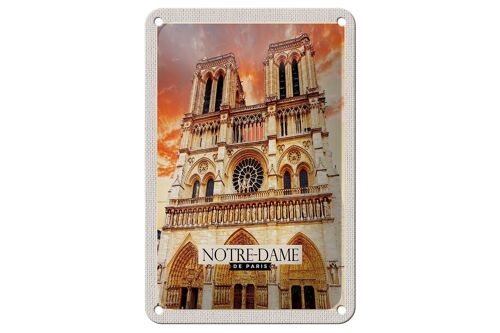 Blechschild Reise 12x18cm Notre-Dame de Paris Architektur Kunst Schild