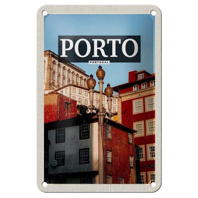 Cartel de chapa de viaje, decoración turística del casco antiguo de Oporto, Portugal, 12x18cm