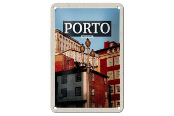 Signe en étain voyage 12x18cm, décoration touristique de la vieille ville de Porto Portugal 1