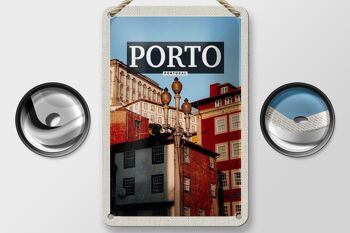 Signe en étain voyage 12x18cm, décoration touristique de la vieille ville de Porto Portugal 2