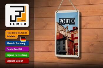 Signe en étain voyage 12x18cm, décoration touristique de la vieille ville de Porto Portugal 3