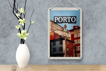 Signe en étain voyage 12x18cm, décoration touristique de la vieille ville de Porto Portugal 4