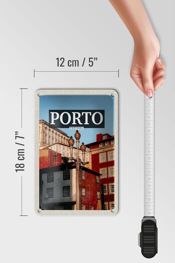 Signe en étain voyage 12x18cm, décoration touristique de la vieille ville de Porto Portugal 5
