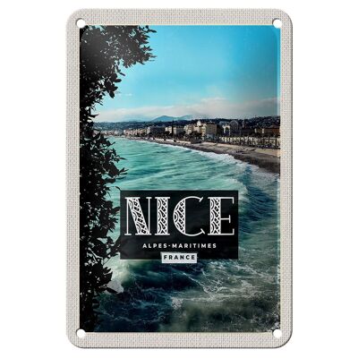 Blechschild Reise 12x18cm Nice Alpes-Maritimes France Urlaubsort Schild