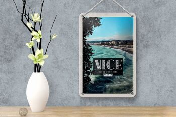Panneau de voyage en étain, 12x18cm, Nice, Alpes-Maritimes, France, Destination de vacances 4