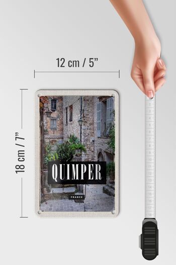 Panneau de voyage en étain, 12x18cm, Quimper France, Architecture, maison en pierre 5