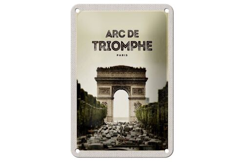 Blechschild Reise 12x18cm Arc de Triomphe Paris Retro Bild Dekoration
