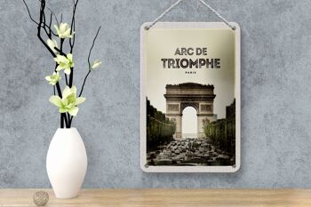 Panneau de voyage en étain 12x18cm, Arc de Triomphe Paris, décoration d'image rétro 4