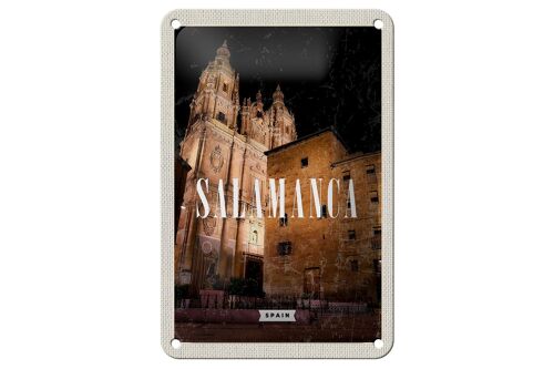 Blechschild Reise 12x18cm Salamanca Spain Architektur Nacht Dekoration