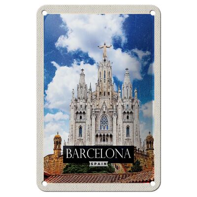 Targa in metallo da viaggio 12x18 cm Barcellona Spagna Decorazione della chiesa Sagrat Cor