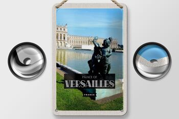 Panneau de voyage en étain, 12x18cm, panneau touristique du château de Versailles, France 2