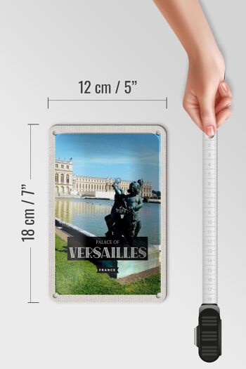 Panneau de voyage en étain, 12x18cm, panneau touristique du château de Versailles, France 5