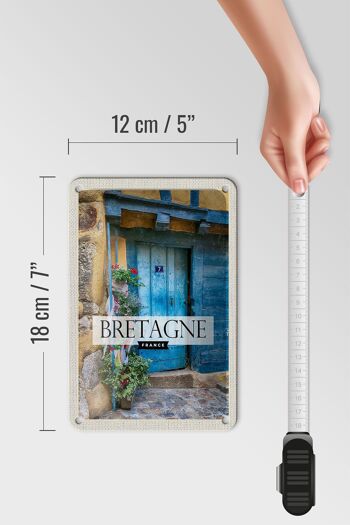 Panneau de voyage en étain, 12x18cm, Bretagne, France, porte en bois, 7, cadeau 5