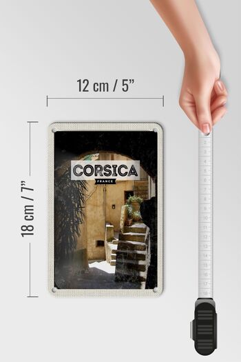 Panneau de voyage en étain, 12x18cm, Corse, France, Architecture, Destination de vacances 5