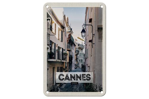 Blechschild Reise 12x18cm Cannes France Architektur Straße Dekoration