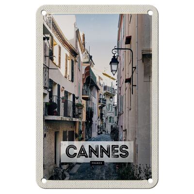 Cartel de chapa de viaje, 12x18cm, Cannes, Francia, arquitectura, decoración de calle