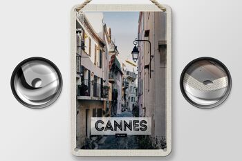 Signe en étain voyage 12x18cm, décoration de rue Architecture de Cannes France 2