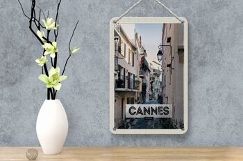 Signe en étain voyage 12x18cm, décoration de rue Architecture de Cannes France 4