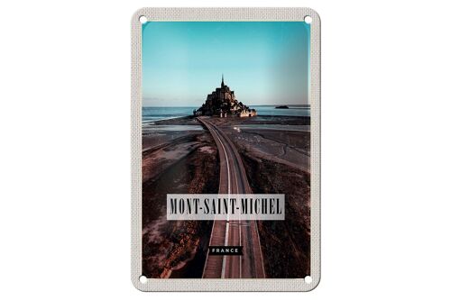 Blechschild Reise 12x18cm Mont-Saint-Michel France Reiseziel Schild