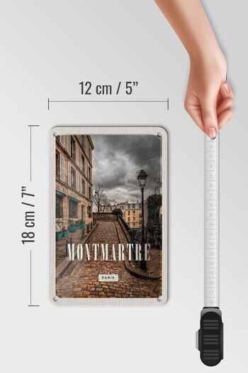 Panneau de voyage en étain 12x18cm, décoration de Destination de voyage de la vieille ville de Montmartre 5