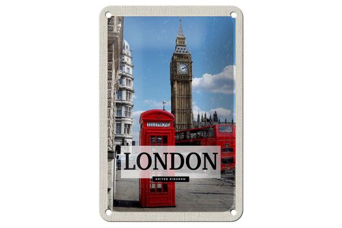 Blechschild Reise 12x18cm London Telephone Retro Geschenk Dekoration