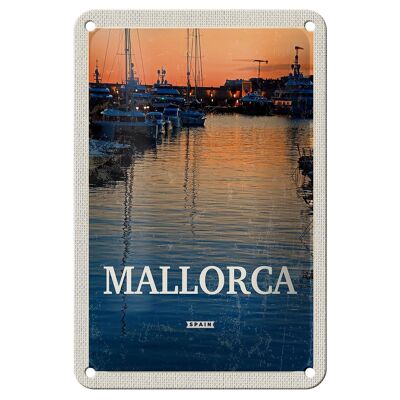 Blechschild Reise 12x18cm Mallorca Spain Sonnenuntergang Dekoration