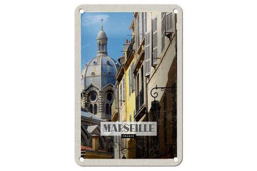 Blechschild Reise 12x18cm Marseille France Retro Altstadt Dekoration