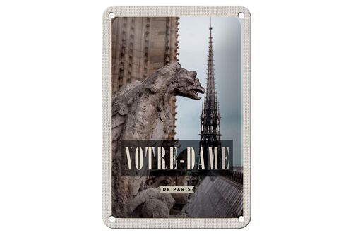 Blechschild Reise 12x18cm Notre-Dame de Paris Reiseziel Dekoration