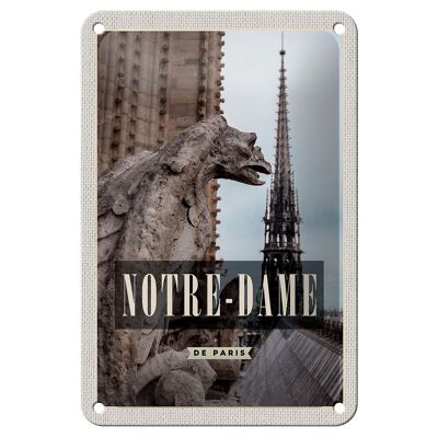 Blechschild Reise 12x18cm Notre-Dame de Paris Reiseziel Dekoration