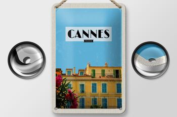 Panneau de voyage en étain, 12x18cm, panneau de tourisme de Cannes, France 2