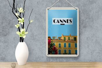 Panneau de voyage en étain, 12x18cm, panneau de tourisme de Cannes, France 4