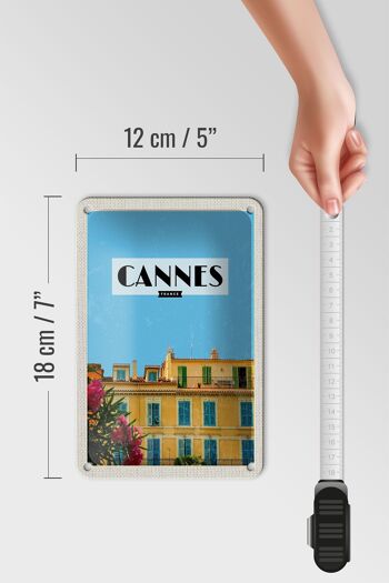 Panneau de voyage en étain, 12x18cm, panneau de tourisme de Cannes, France 5
