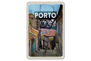 Panneau de voyage en étain 12x18cm, décoration photo de la vieille ville de Porto Portugal 1