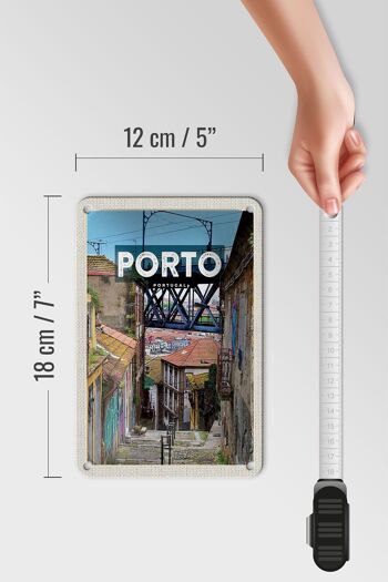 Panneau de voyage en étain 12x18cm, décoration photo de la vieille ville de Porto Portugal 5