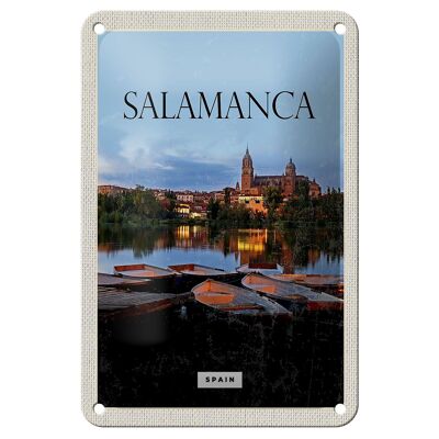 Cartel de Chapa Viaje 12x18cm Salamanca España Decoración Retro