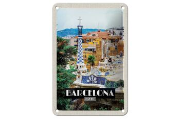 Panneau de voyage en étain, 12x18cm, panneau panoramique de barcelone, espagne 1