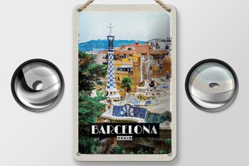 Panneau de voyage en étain, 12x18cm, panneau panoramique de barcelone, espagne 2