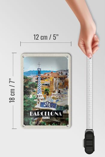 Panneau de voyage en étain, 12x18cm, panneau panoramique de barcelone, espagne 5