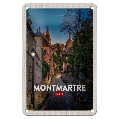 Targa in metallo da viaggio 12x18 cm Montmartre Parigi Decorazione retrò