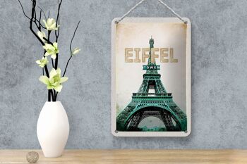 Signe en étain voyage 12x18cm, tour Eiffel, décoration touristique rétro 4