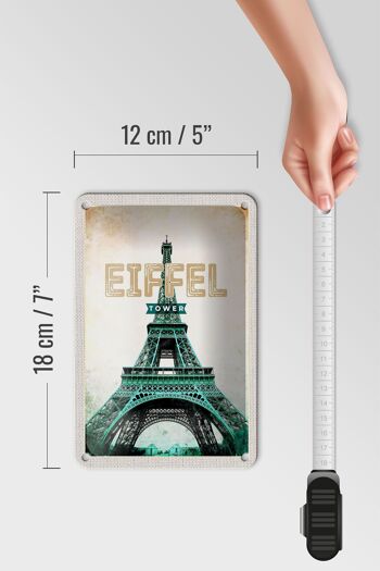 Signe en étain voyage 12x18cm, tour Eiffel, décoration touristique rétro 5