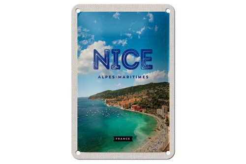 Blechschild Reise 12x18cm Nice Alpes-Maritimes Panorama Bild Schild