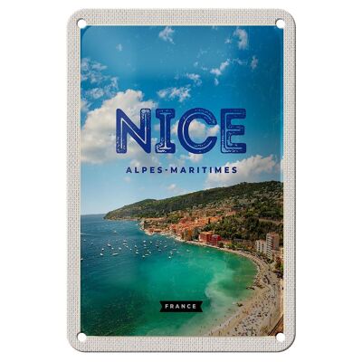 Cartel de chapa de viaje, 12x18cm, bonitos Alpes Marítimos, cartel con imagen panorámica