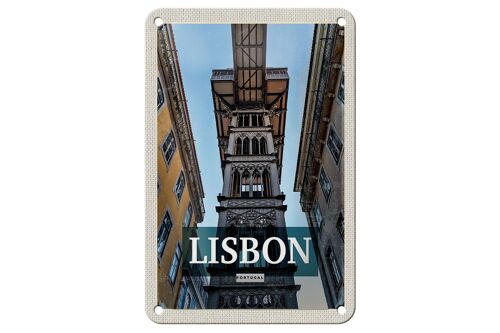 Blechschild Reise 12x18cm Lisbon Portugal Retro Tourismus Schild