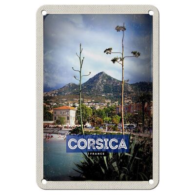 Targa in metallo da viaggio 12x18 cm Corsica Francia Francia Panorama